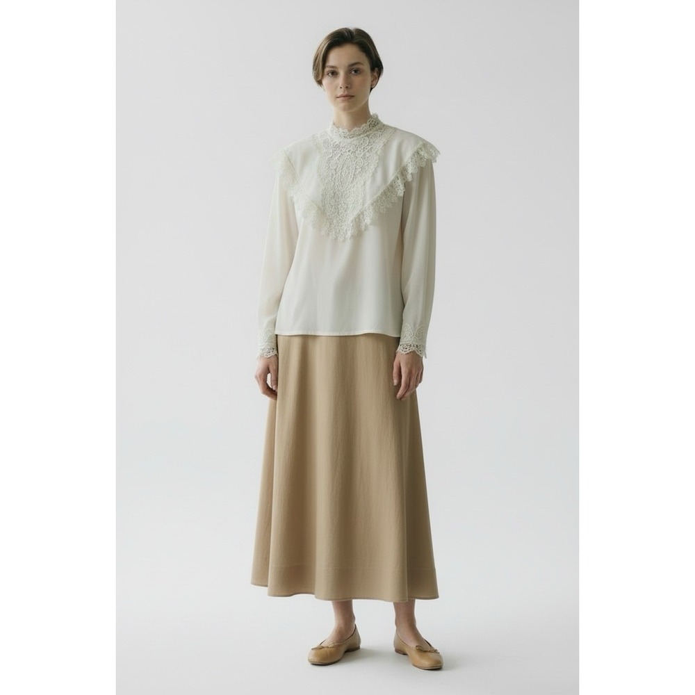 Vtg Talbots X Scott McClintock Blouse 4 Women's Ivory Lace Victorian Modest  USA